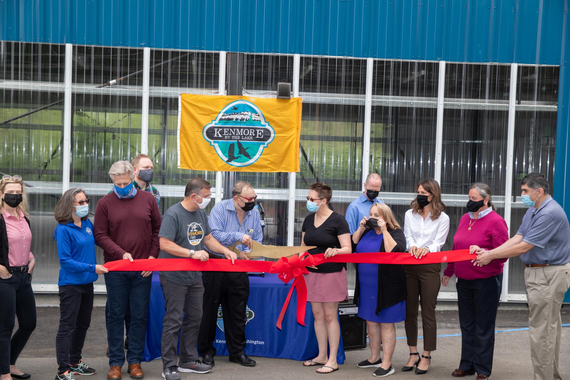 Boathouse Ribbon cutting Ceremony - group