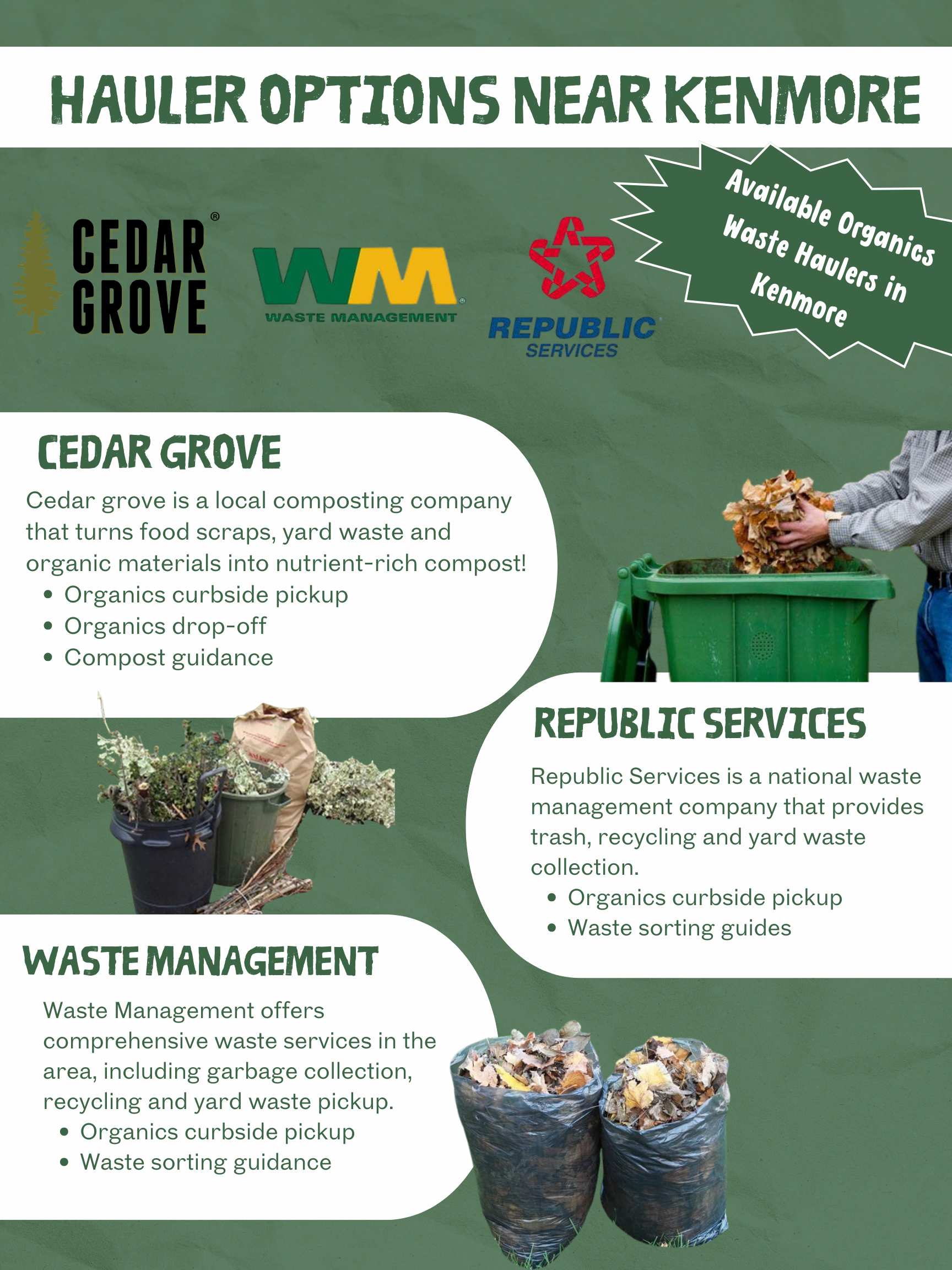 Reduce, Reuse, Recycle Poster in Green and White Cutout Style
